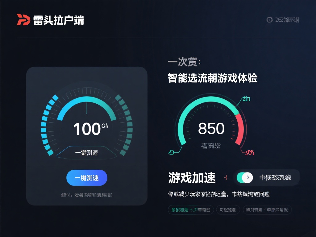 其次，雷竞技客户端提供一键测速和游戏加速功能，确保